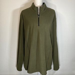 Ahead Army Green Fleece 1/3 Zip Pullover Sweater